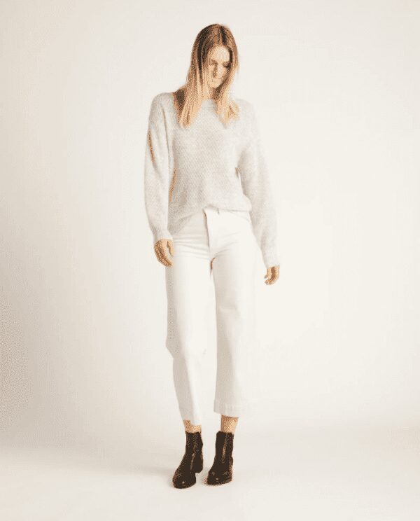 Baby Alpaca - Wool Diamond Stitch Crew - Image 3